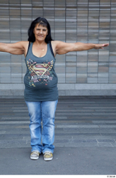 Whole Body Woman T poses White Casual Chubby Standing Street photo references